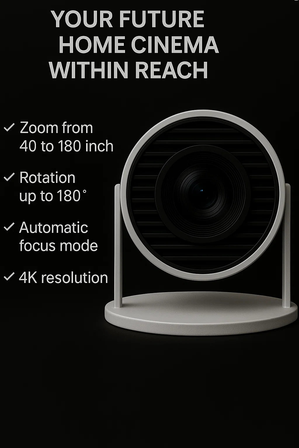 Mini Projector 4K - 180° Rotatable