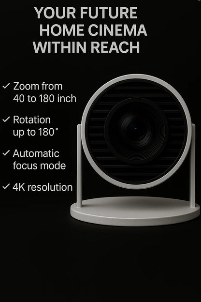 Mini Projector 4K - 180° Rotatable